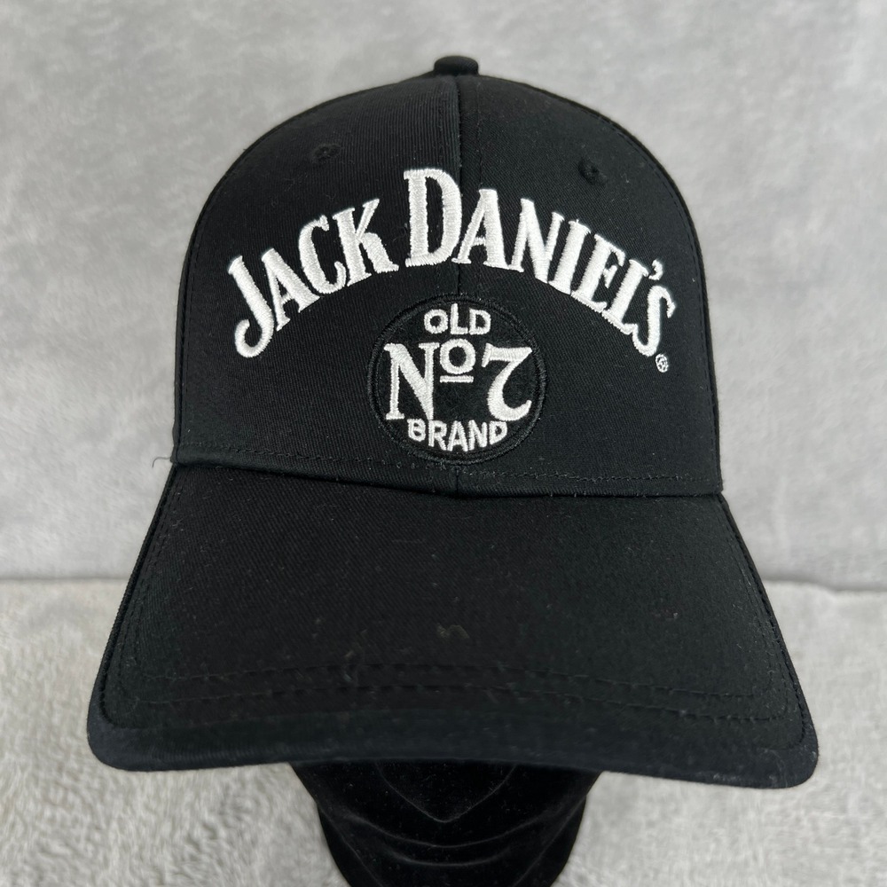 Jack Daniels Old No 7 Hat Black Whiskey Embroidered Logo Strapback Baseball Cap - Picture 2 of 10